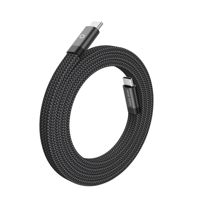 Cablu magnetic Flat Mobile Origin USB-C la USB-C 1m, negru (iPhone 17 Pro Max, MCF-USBC-1M-BLK) by www.silkase.ro